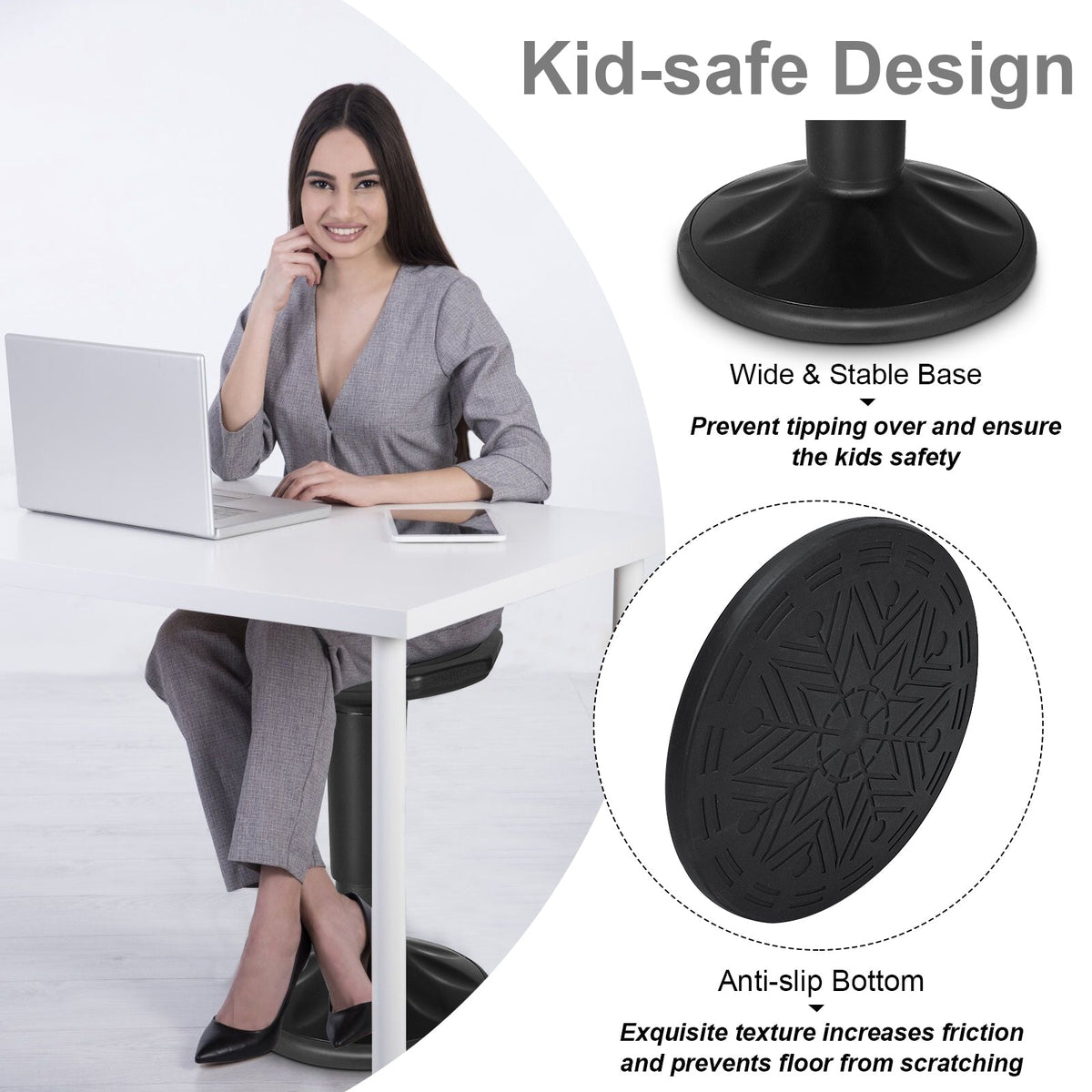 Adjustable Wobble Stool for Kids and Adults