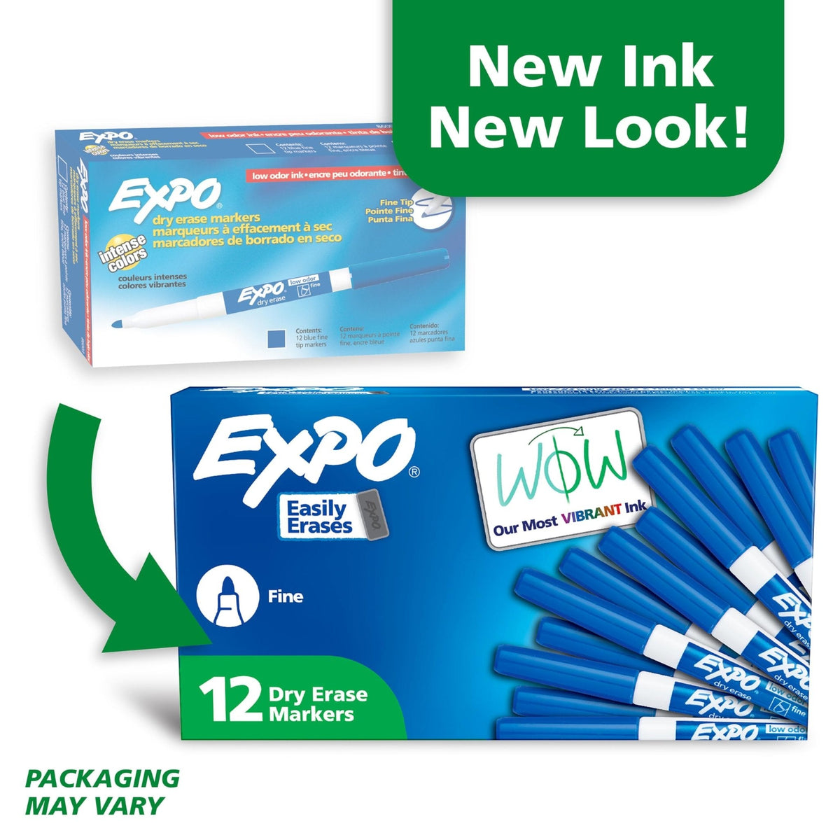 EXPO Dry Erase Markers, Low Odor Ink, Black, Fine Tip, 4 Count - Easily Erases, Vibrant Ink, Ideal for Classroom, Back to School Supplies, Teachers, Office, Whiteboard & Home