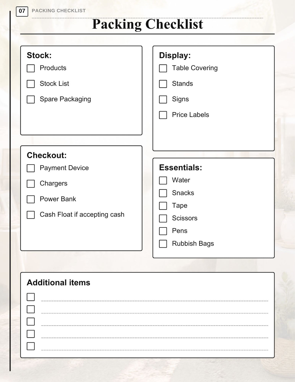 Market Day Planner for Craft Sellers | 10-Page Printable – Fr33 Your ...